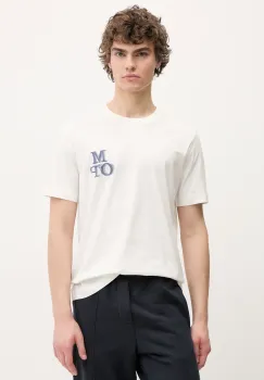 Marc O'Polo tricou din bumbac barbati, culoarea alb, cu imprimeu, 522201251232 imagine