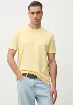 Marc O'Polo tricou din bumbac barbati, culoarea galben, cu imprimeu, 5000006040 imagine