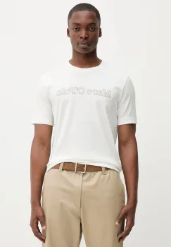 Marc O'Polo tricou din bumbac culoarea alb, cu imprimeu, 526201251154 imagine
