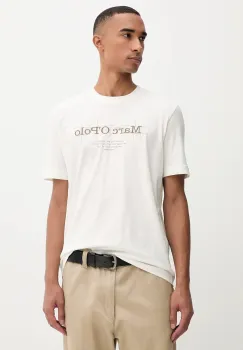 Marc O'Polo tricou din bumbac culoarea alb, cu imprimeu, 528230551196 imagine