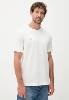 Marc O'Polo tricou din bumbac culoarea bej, cu imprimeu, 526201251054 imagine