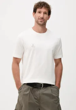 Marc O'Polo tricou din bumbac culoarea bej, cu imprimeu, 526201251128 imagine