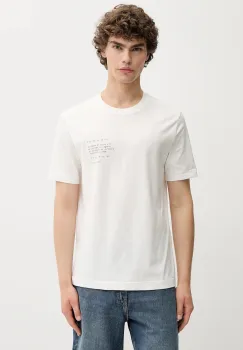 Marc O'Polo tricou din bumbac culoarea bej, cu imprimeu, 526201251138 imagine