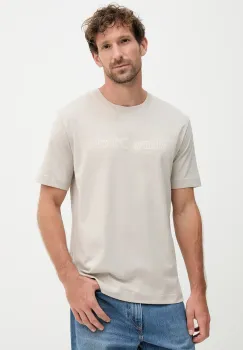 Marc O'Polo tricou din bumbac culoarea bej, cu imprimeu, 526201251154 imagine