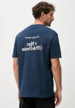 Marc O'Polo tricou din bumbac culoarea bleumarin, cu imprimeu, 5000006584 imagine