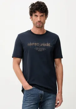 Marc O'Polo tricou din bumbac culoarea bleumarin, cu imprimeu, 528230551196 imagine