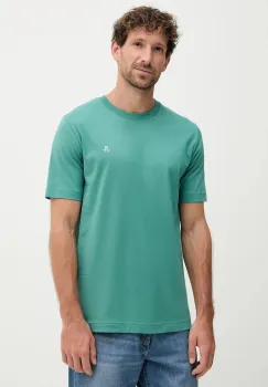 Marc O'Polo tricou din bumbac culoarea turcoaz, cu imprimeu, 526201251054 imagine