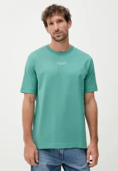 Marc O'Polo tricou din bumbac culoarea turcoaz, cu imprimeu, M26201251382 imagine