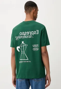 Marc O'Polo tricou din bumbac culoarea verde, cu imprimeu, 5000007619 imagine