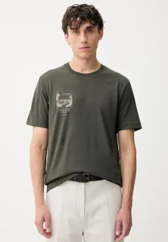 Marc O'Polo tricou din bumbac culoarea verde, cu imprimeu, 528201251186 imagine
