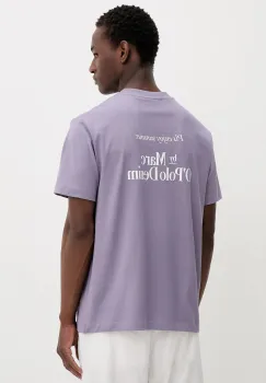 Marc O'Polo tricou din bumbac culoarea violet, cu imprimeu, 5000006584 imagine