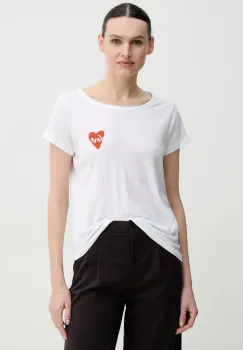 Marc O'Polo tricou din bumbac femei, culoarea alb, M03206751431 imagine