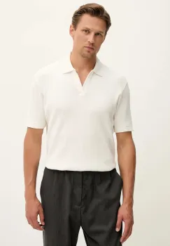 Marc O'Polo tricou polo culoarea bej, neted, 528304053226 imagine