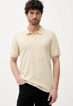 Marc O'Polo tricou polo culoarea bej, uni, 536214753186 imagine