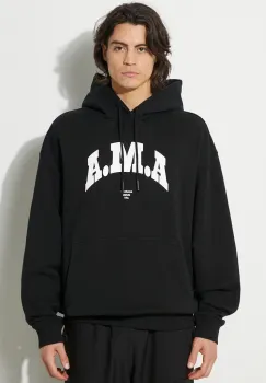 Marcelo Burlon hanorac de bumbac Ama Comfort Hoodie barbati, culoarea negru, cu gluga, cu imprimeu, CMBB106F24FLE0081001 imagine
