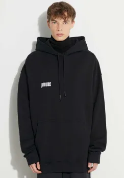 Marcelo Burlon hanorac de bumbac Disco God barbati, culoarea negru, cu gluga, cu imprimeu imagine