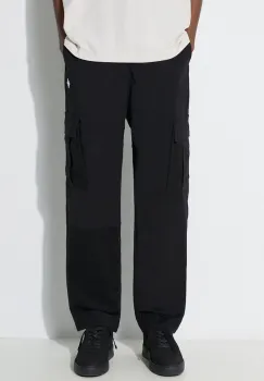 Marcelo Burlon pantaloni Cross Cotton Cargo barbati, culoarea negru, cu fit cargo, CMCF014S24FAB0011001 imagine