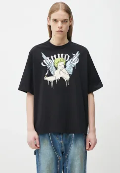 Marcelo Burlon tricou din bumbac County Angel Boxy T-Shirt Black Multicol barbati, culoarea negru, cu imprimeu, CMAA05AS25JER0021084 imagine