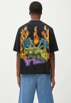Marcelo Burlon tricou din bumbac County Flame Boxy T-Shirt Black Red barbati, culoarea negru, cu imprimeu, CMAA05AS25JER0071025 imagine