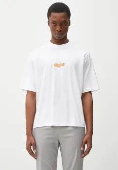 Marcelo Burlon tricou din bumbac County Flame Boxy T-Shirt White Red barbati, culoarea alb, cu imprimeu, CMAA05AS25JER0070125 imagine