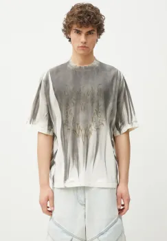 Marcelo Burlon tricou din bumbac Fire Heart Spray Boxy T-Shirt Ecru Mediu barbati, culoarea bej, cu imprimeu, CMAA05AS25JER0096F06 imagine