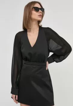 Marella bluza femei, culoarea negru, neted imagine