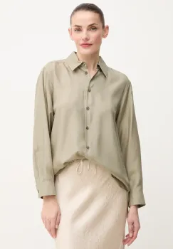 Marella camasa de matase ALEC femei, culoarea verde, cu guler clasic, regular, 2513111015200 imagine