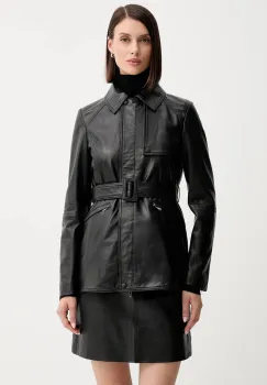 Marella geaca de piele culoarea negru, de tranzitie, 2523446021200 imagine