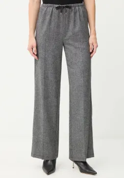 Marella pantaloni cu lana Emme by Marella culoarea gri, lat, high waist, 2525136022200 imagine