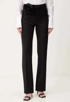 Marella pantaloni culoarea negru, evazati, high waist, 2523136242200 imagine