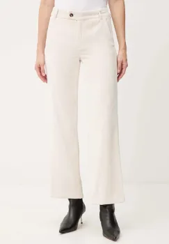 Marella pantaloni de catifea cord Emme by Marella culoarea bej, drept, high waist, 2525136052200 imagine