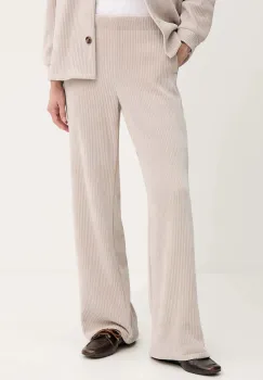 Marella pantaloni de catifea cord Emme by Marella culoarea bej, drept, high waist, 2525786012200 imagine