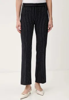 Marella pantaloni Emme by Marella culoarea bleumarin, drept, high waist, 2525786052200 imagine