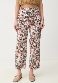 Marella pantaloni Emme by Marella femei, culoarea alb, fason culottes, high waist, 2515131112200 imagine