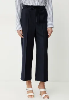 Marella pantaloni Emme by Marella femei, culoarea albastru marin, lat, high waist, 2515131131200 imagine