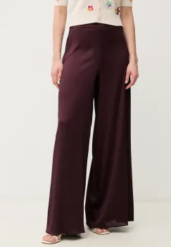 Marella pantaloni Emme by Marella femei, culoarea bordo, lat, high waist, 2515131182200 imagine