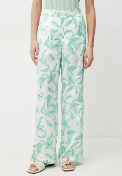 Marella pantaloni Emme by Marella femei, culoarea verde, lat, high waist, 2515131192200 imagine