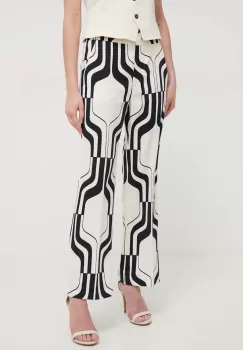 Marella pantaloni femei, culoarea negru, drept, high waist imagine