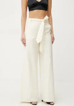 Marella pantaloni LUCA femei, culoarea bej, lat, high waist, 2513131032200 imagine
