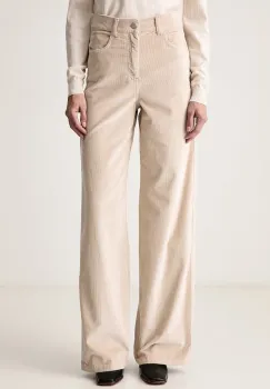 Marella  pantaloni wide leg pentru femei din catifea reiata MLLEFEBO imagine