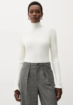 Marella pulover culoarea bej, light, cu guler, 2523366092200 imagine