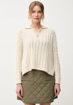 Marella pulover de bumbac ALEXIA femei, culoarea bej, 2513361035200 imagine