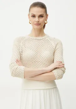 Marella pulover de bumbac Emme by Marella femei, culoarea bej, 2515361101200 imagine