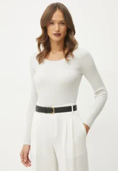 Marella pulover de lana femei, culoarea alb, light, 2423366105200 imagine