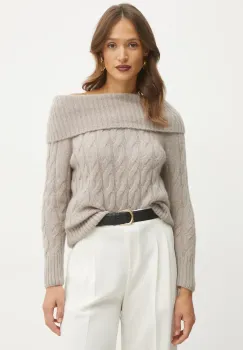 Marella pulover de lana femei, culoarea bej, 2423366225200 imagine