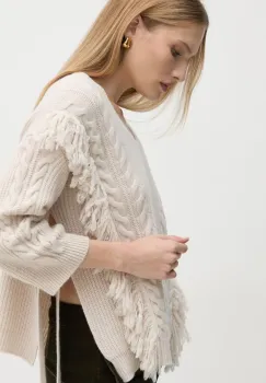 Marella pulover de lana femei, culoarea bej, calduros, 2423366035200 imagine