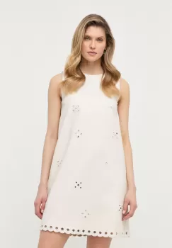 Marella rochie culoarea bej, mini, drept imagine