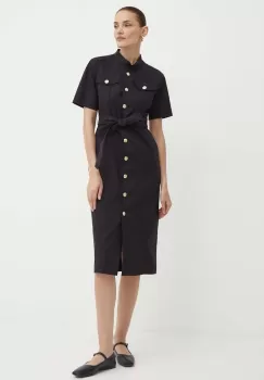 Marella rochie culoarea negru, midi, drept, 2413221124200 imagine