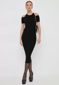 Marella rochie culoarea negru, midi, mulata imagine
