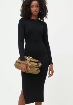 Marella rochie culoarea negru, midi, mulata, 2423326012200 imagine